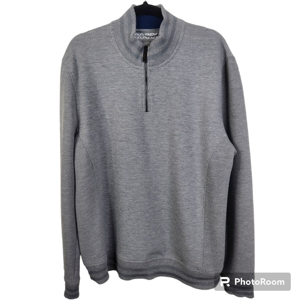 Ted Baker London Mens Long Sleeve 1/4 Zip Mock Neck Pullover Size 6